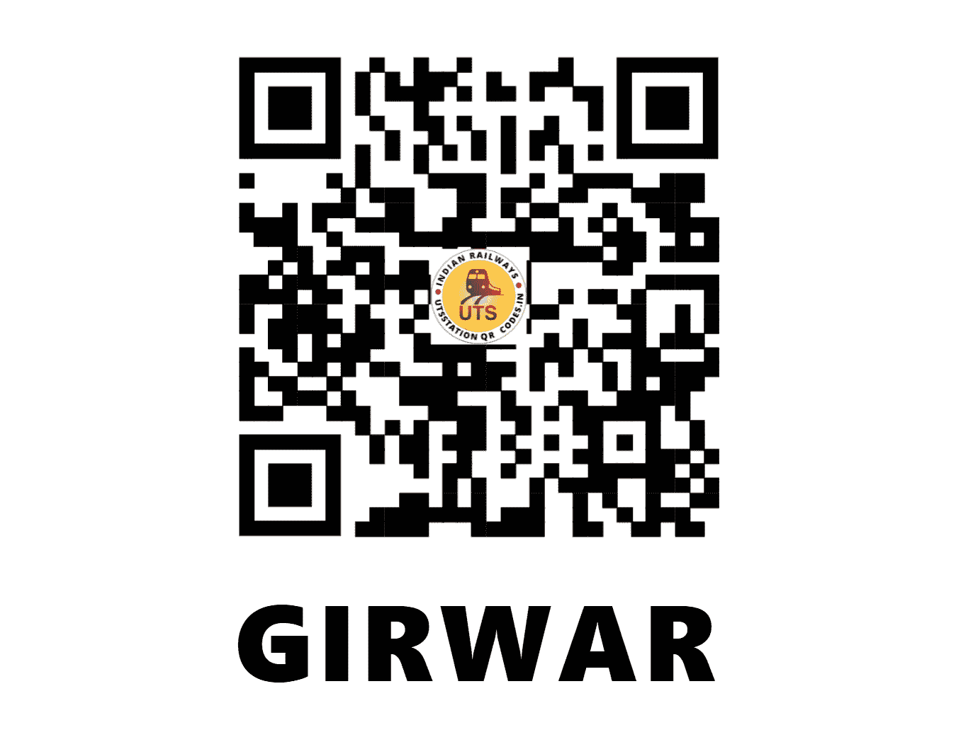 UTS QR Code for GIRWAR - GW - WC (MADHYA PRADESH)
